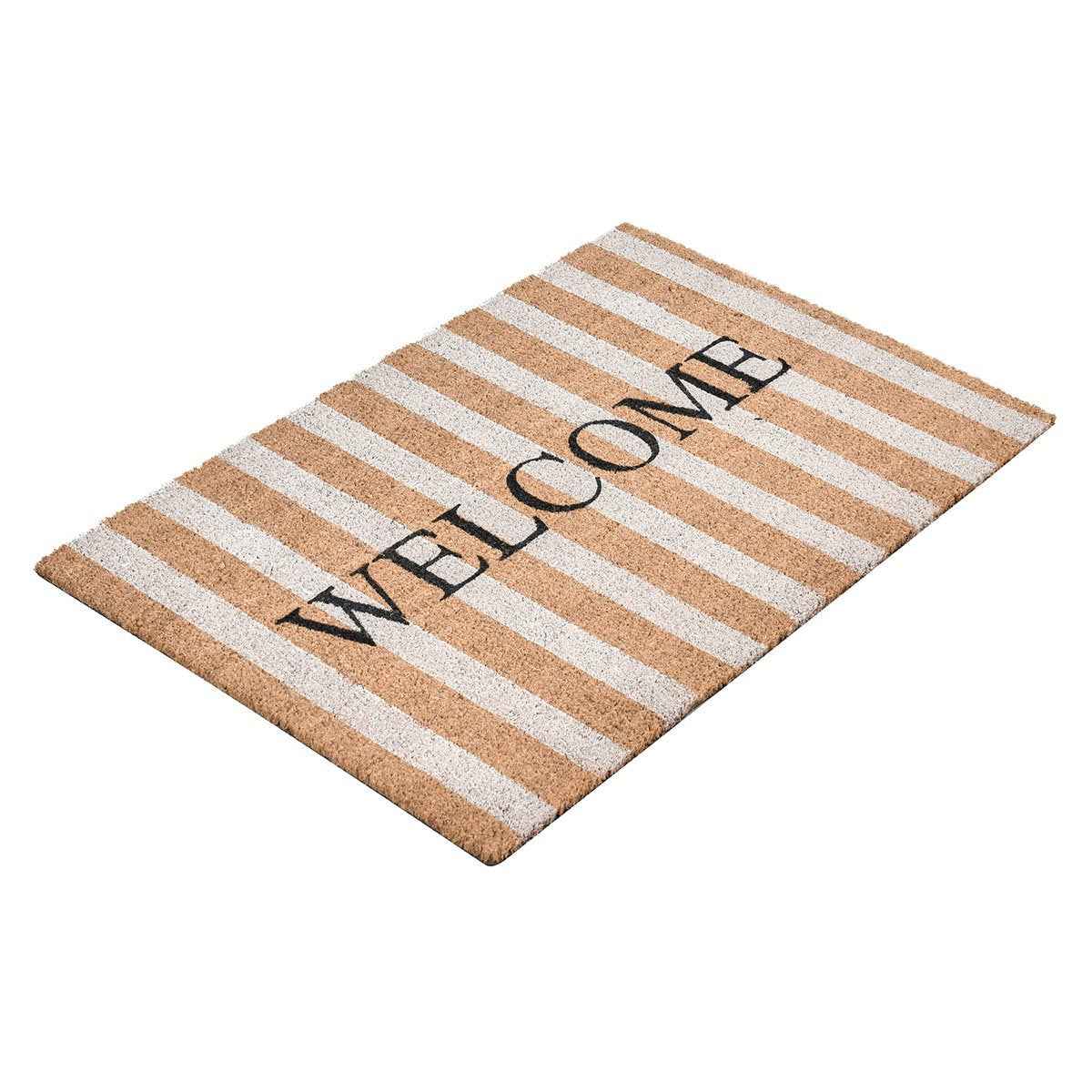 Striped Natural 24x36 Doormat by Classic Home at Eve Furniture