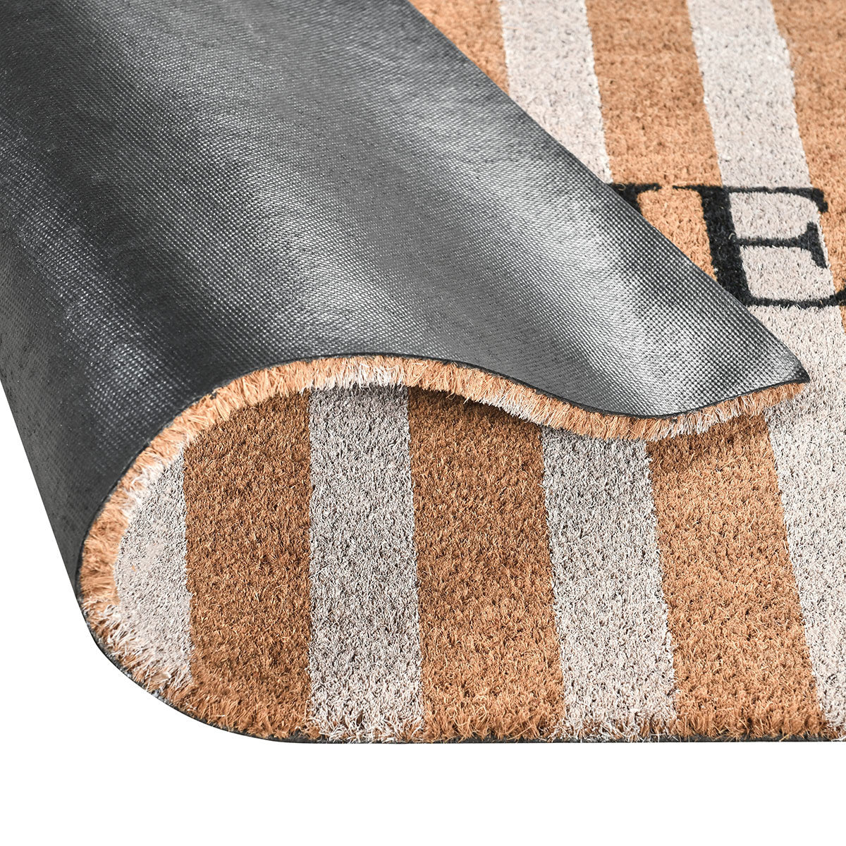 Striped Natural 24x36 Doormat by Classic Home at Eve Furniture