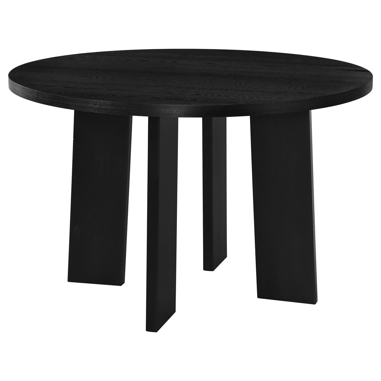 Strouse Black 47-inch Round Wood Dining Room Table by Coaster at Eve Furniture