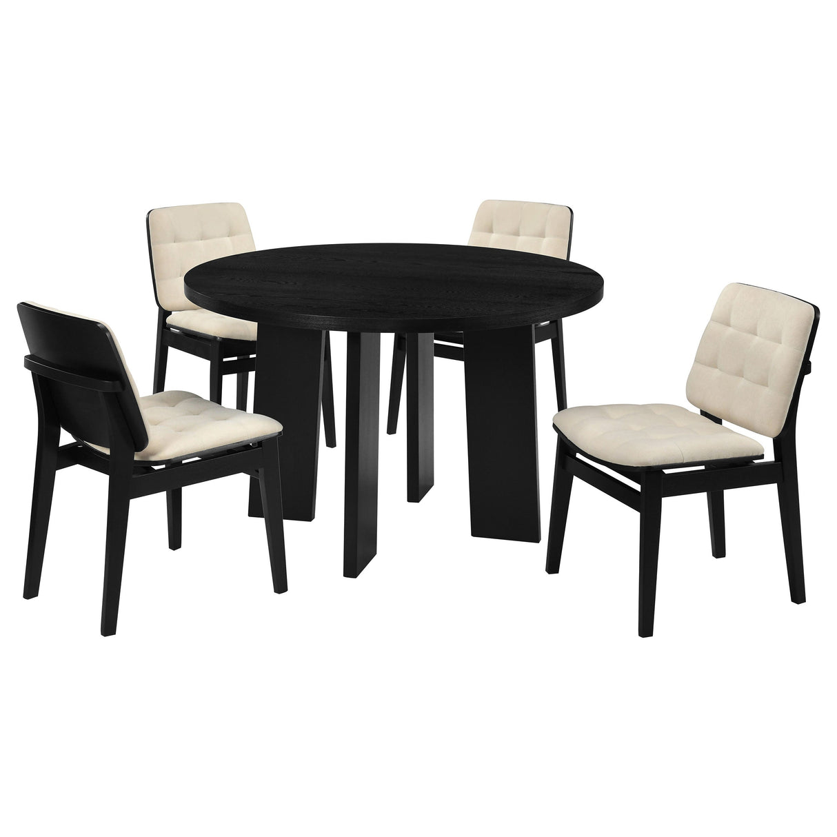 Strouse Cream/Black 5-piece Dining Set by Coaster at Eve Furniture