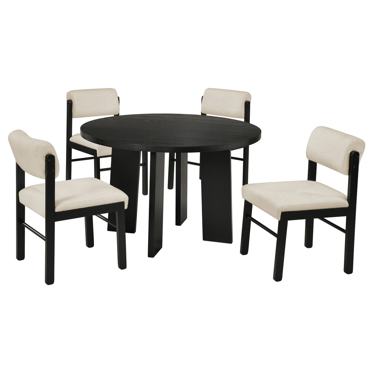 Strouse Cream/Black 5-piece Dining Set by Coaster at Eve Furniture