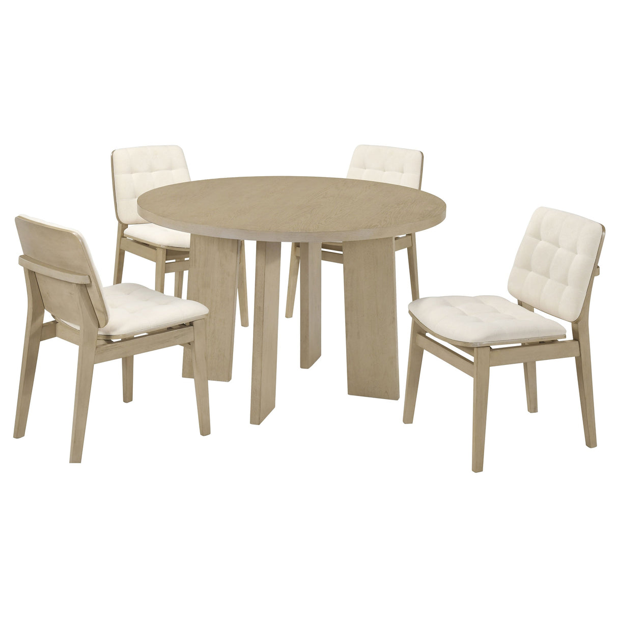 Strouse Cream/Natural Oak 5-piece Dining Set by Coaster at Eve Furniture