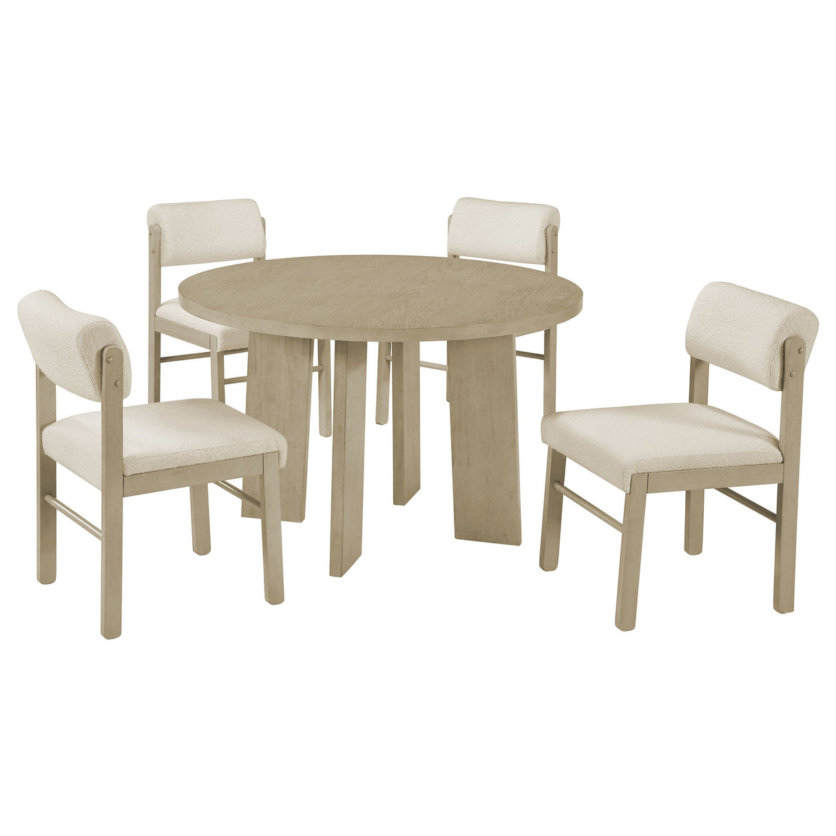 Strouse Cream/Natural Oak 5-piece Dining Set by Coaster at Eve Furniture