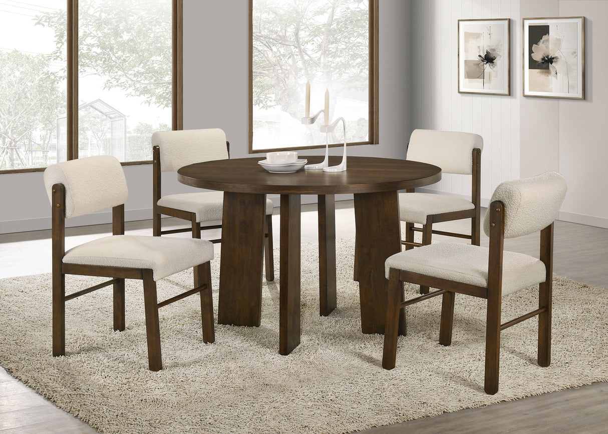 Strouse Cream/Walnut 5-piece Dining Set by Coaster at Eve Furniture