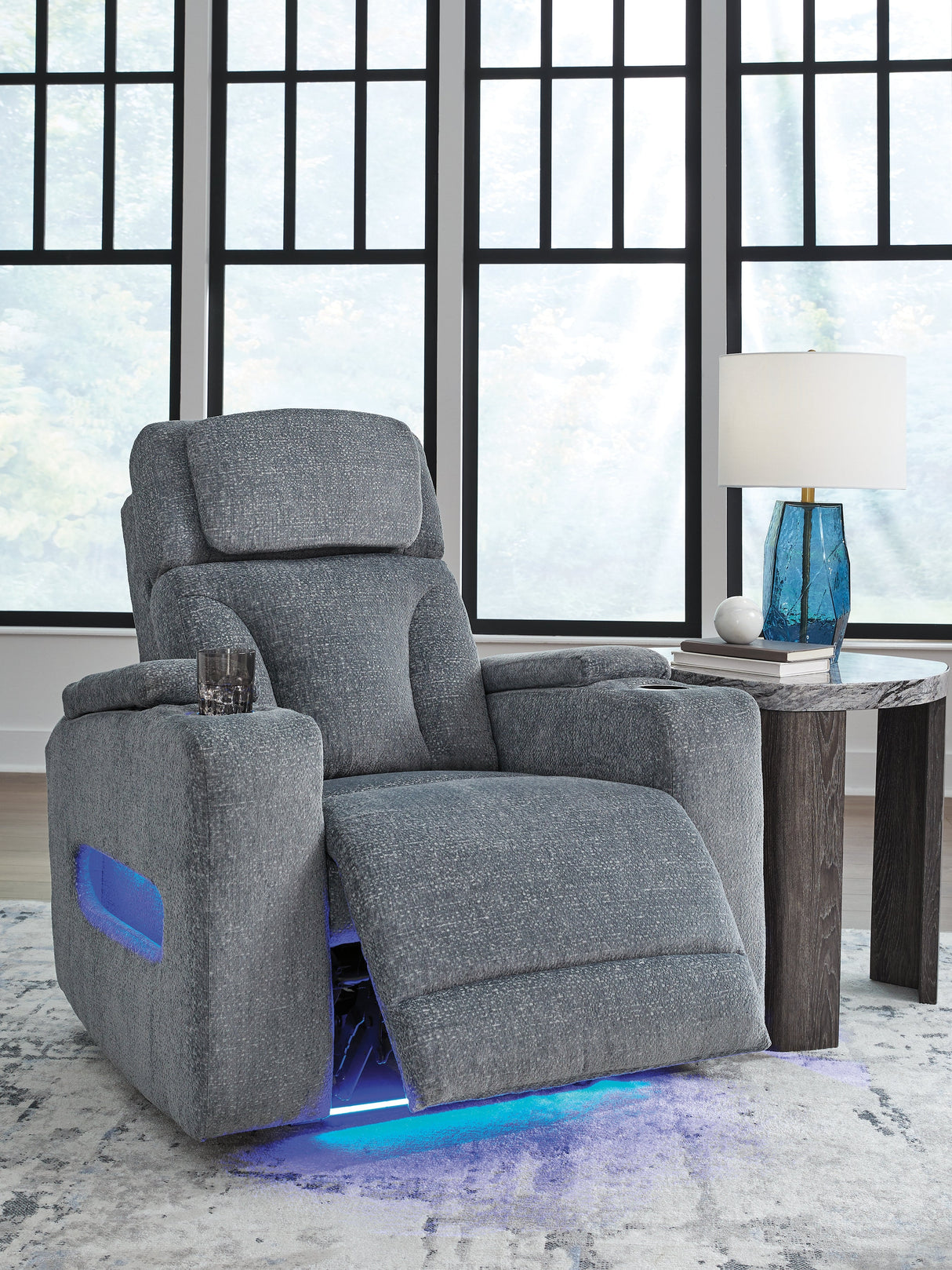 Studio Cave Steel Power Recliner by Ashley at Eve Furniture