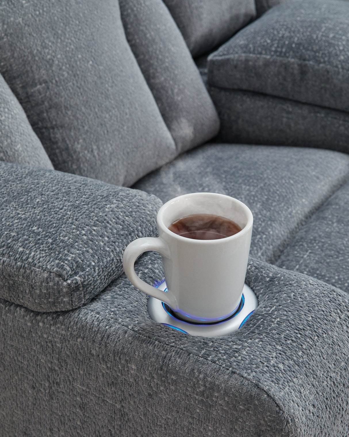 Studio Cave Steel Power Reclining Loveseat with Console by Ashley at Eve Furniture