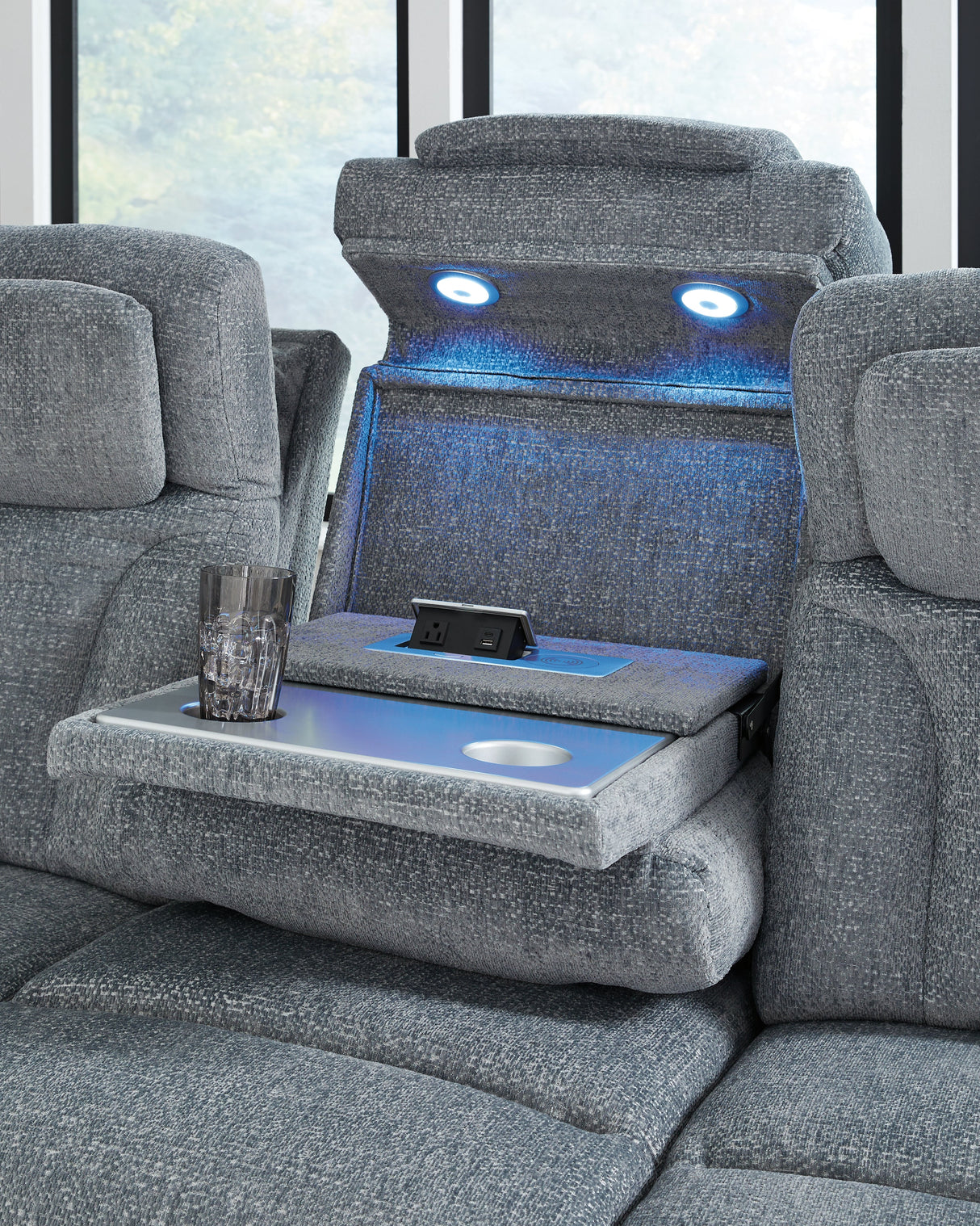 Studio Cave Steel Power Reclining Sofa by Ashley at Eve Furniture