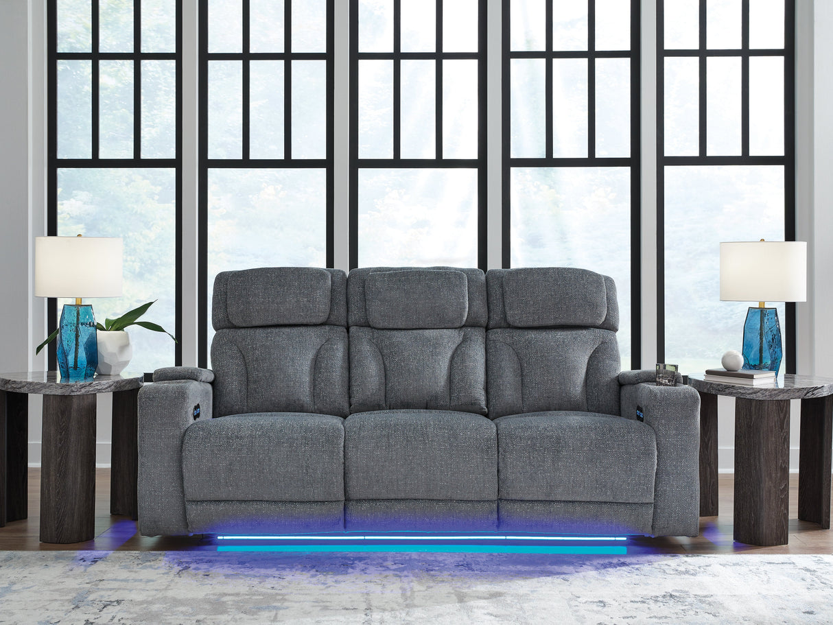 Studio Cave Steel Power Reclining Sofa by Ashley at Eve Furniture