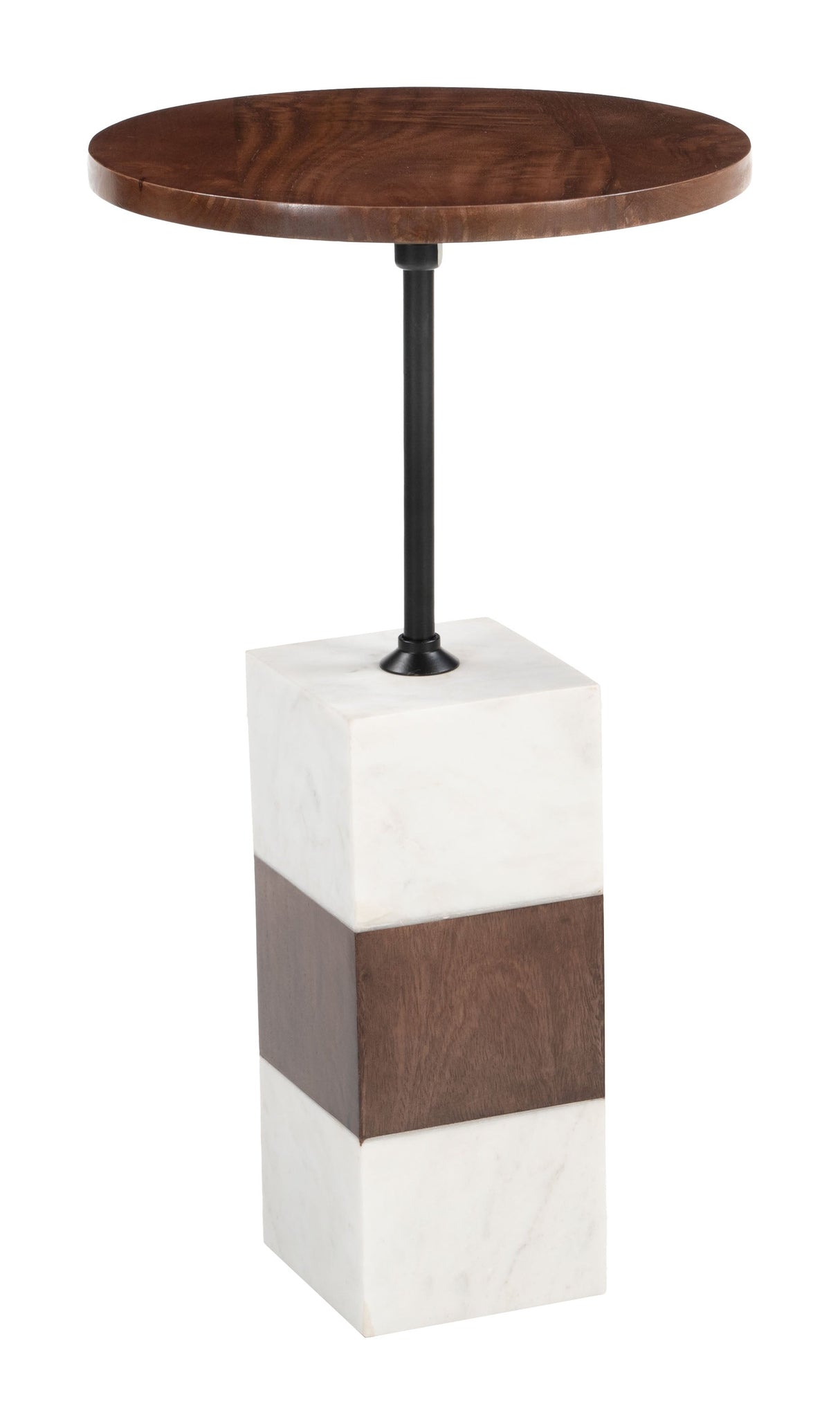 Stuk Brown & White Side Table by Zuomod at Eve Furniture