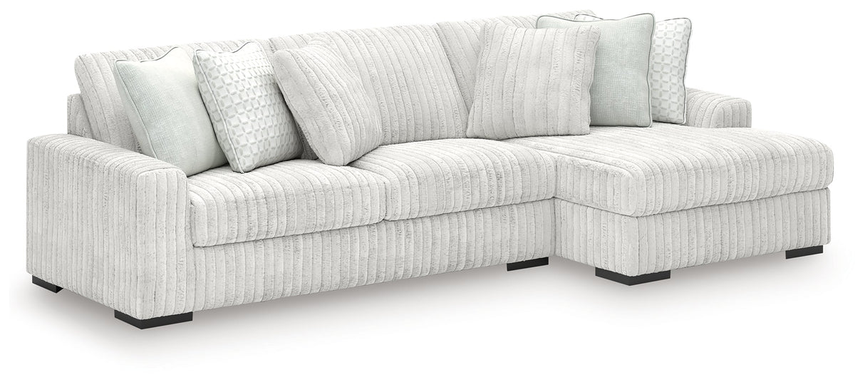 Stupendous Alloy 2-Piece Right Arm Facing Chaise Sectional by Ashley at Eve Furniture
