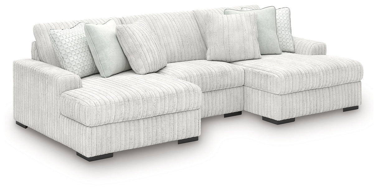 Stupendous Alloy 3-Piece Double Chaise Sectional by Ashley at Eve Furniture