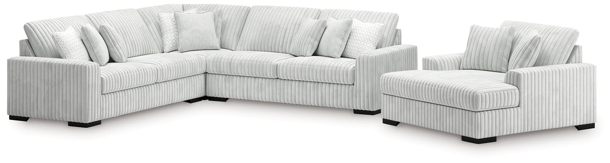 Stupendous Alloy 3-Piece Sectional and Oversized Chaise by Ashley at Eve Furniture