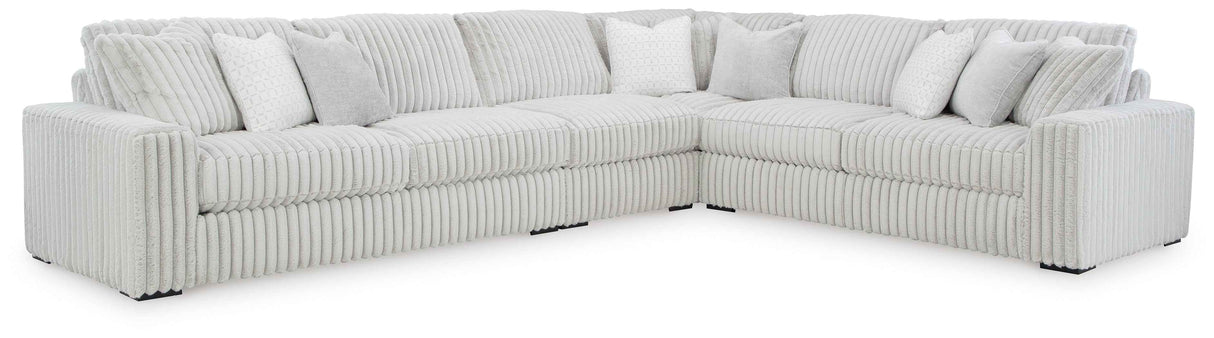 Stupendous Alloy 4-Piece Sectional with Ottoman by Ashley at Eve Furniture