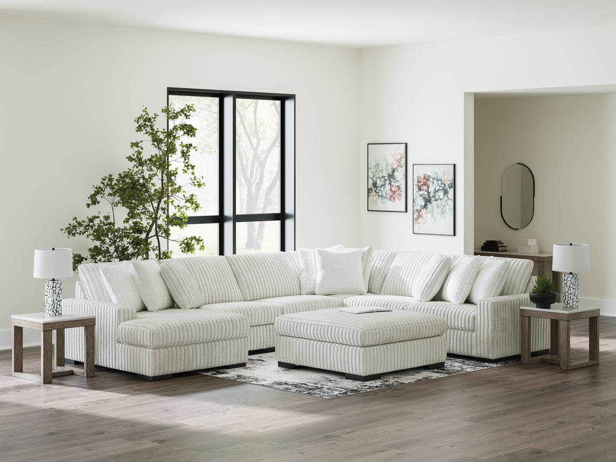 Stupendous Alloy 5-Piece Left Arm Facing Chaise Sectional by Ashley at Eve Furniture