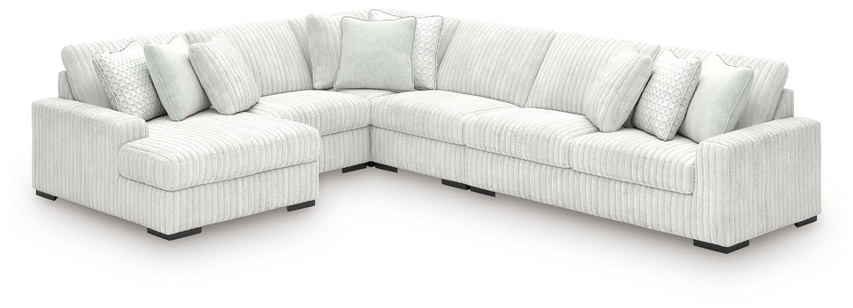 Stupendous Alloy 5-Piece Left Arm Facing Chaise Sectional by Ashley at Eve Furniture