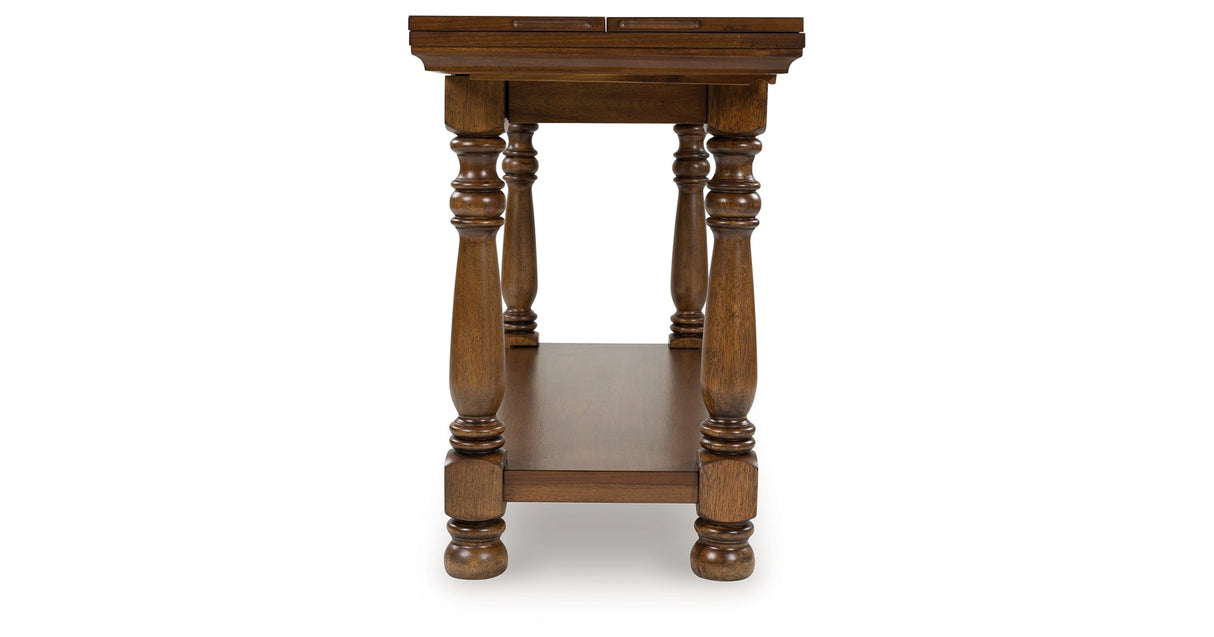 Sturlayne Brown Flip Top Sofa Table by ASHLEY FURNITURE at Eve Furniture