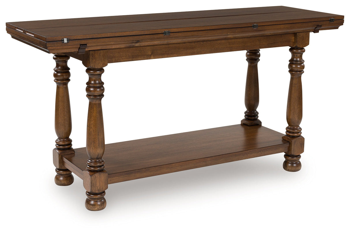 Sturlayne Brown Flip Top Sofa Table by ASHLEY FURNITURE at Eve Furniture