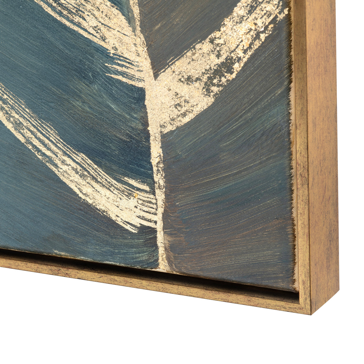 Stylized Palms Blue/Gold Canvas by Crestview at Eve Furniture