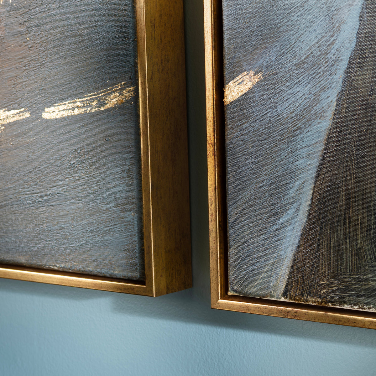 Stylized Palms Blue/Gold Canvas by Crestview at Eve Furniture