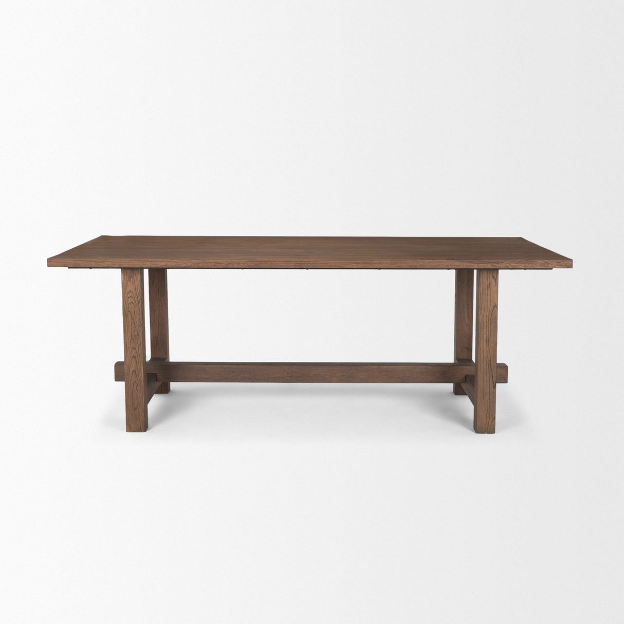 Suke Medium Brown Rectangular Oak Dining Table by Mercana at Eve Furniture