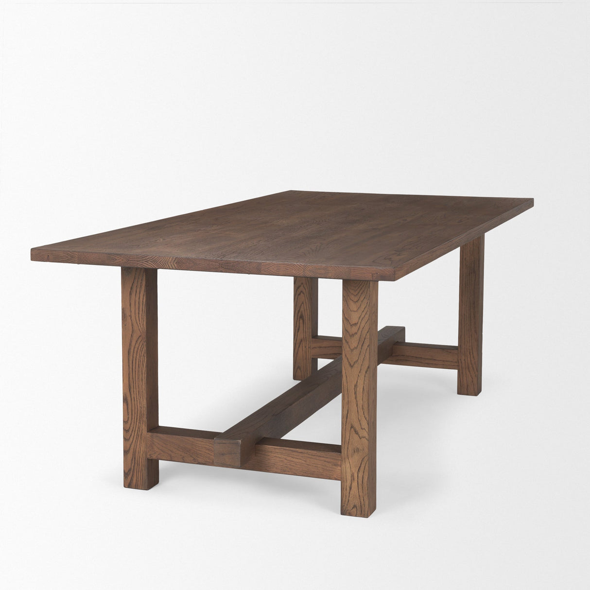 Suke Medium Brown Rectangular Oak Dining Table by Mercana at Eve Furniture