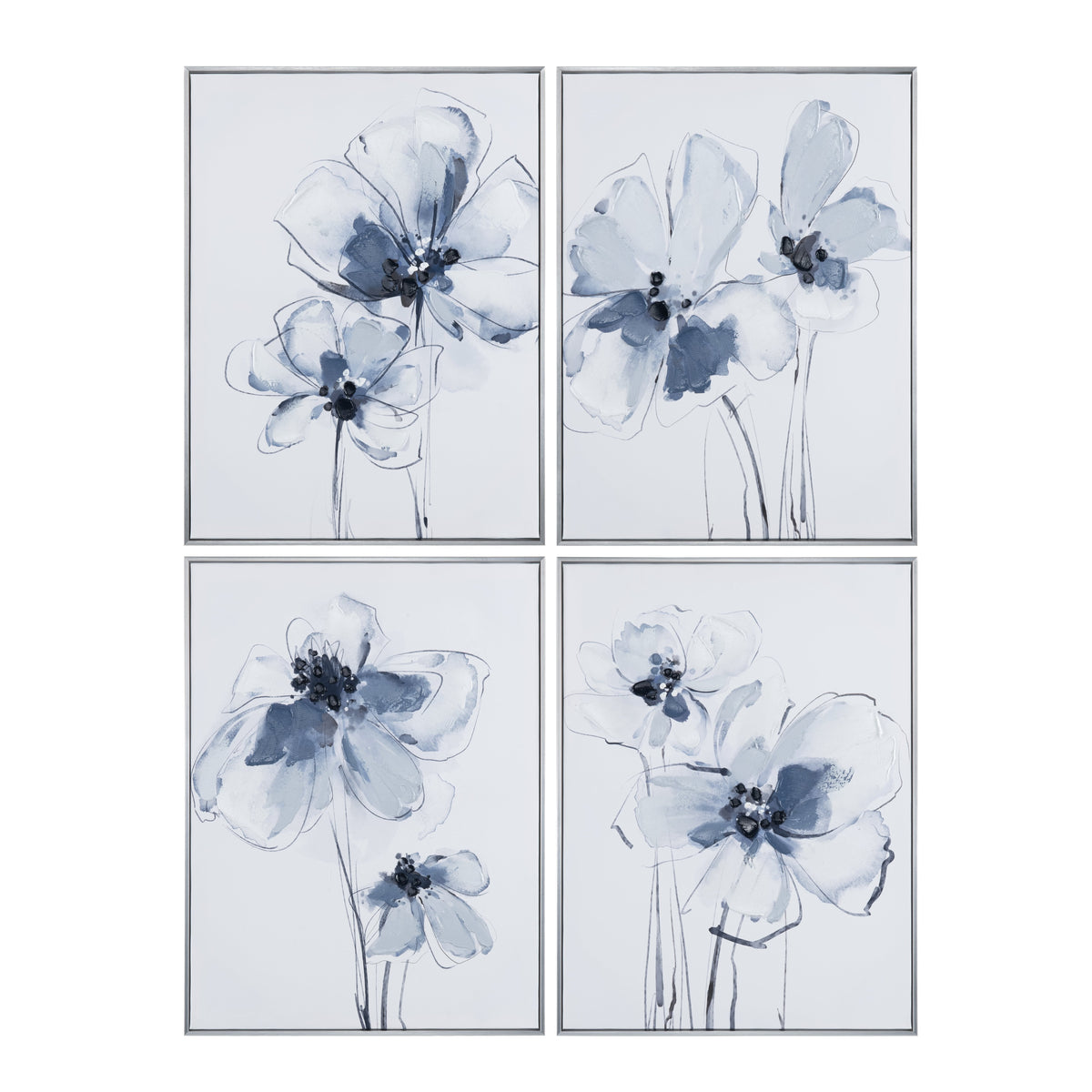 Sultry Florals Blue/White Canvas by Crestview at Eve Furniture