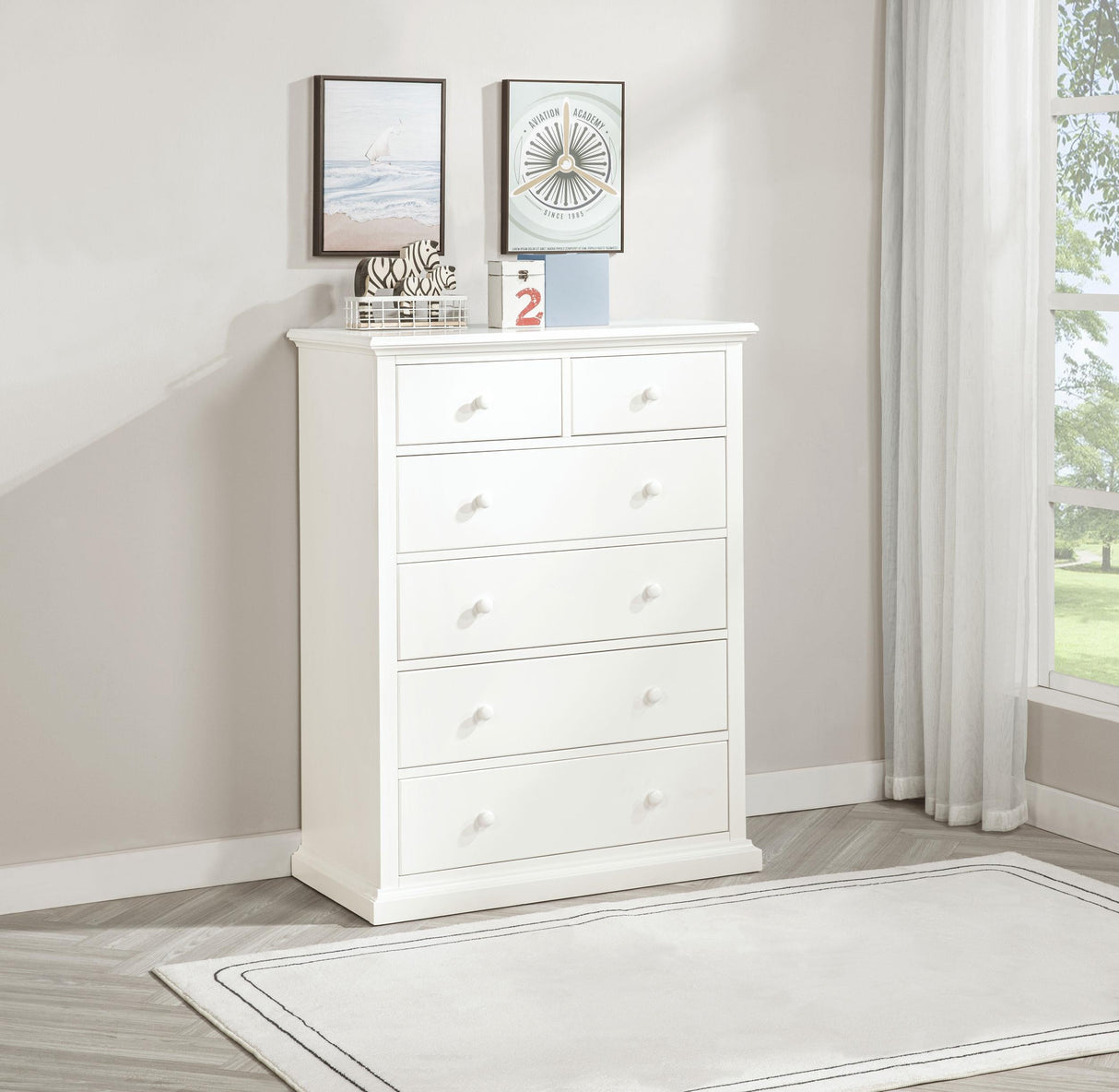 Sumerlin 6-drawer Bedroom Chest of Drawers White by Coaster at Eve Furniture