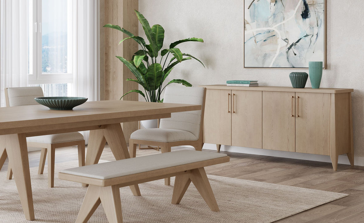 Sumire Four Door Ash Wood Sideboard in Ginger by Modus Furniture at Eve Furniture