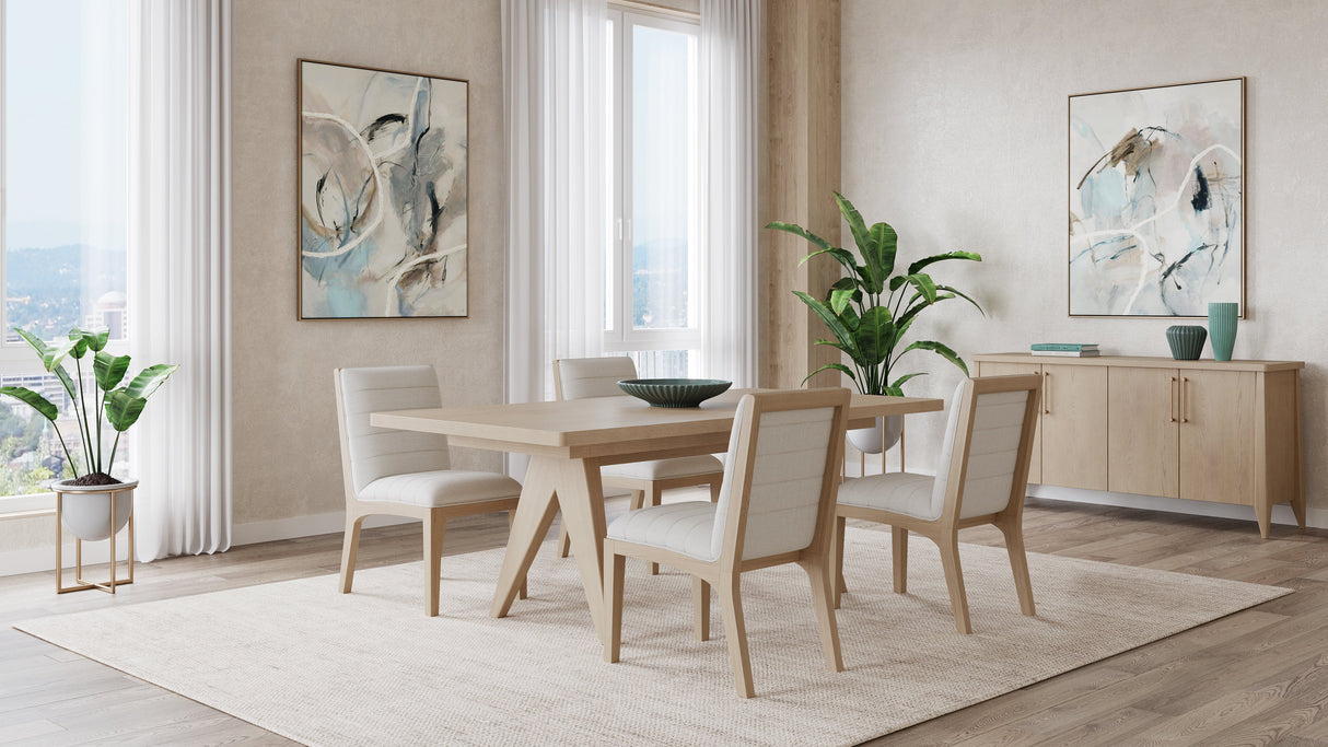 Sumire Ginger and Natural Linen Solid Wood Dining Chair (Set of 2) by Modus Furniture at Eve Furniture