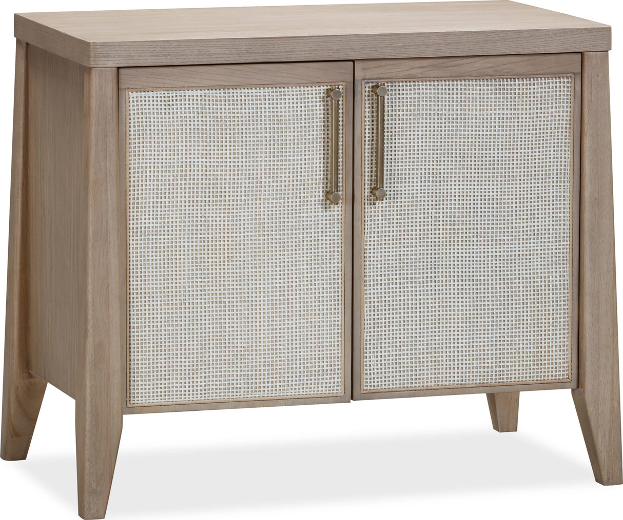 Sumire Ginger/Natural Cane Two Door Ash Wood Bachelor Chest by Modus Furniture at Eve Furniture