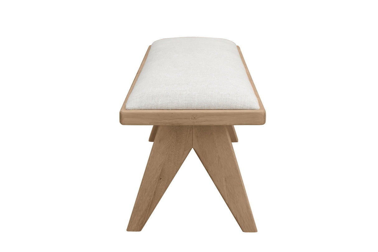 Sumire Upholstered Bench in Ginger and Natural Linen by Modus Furniture at Eve Furniture