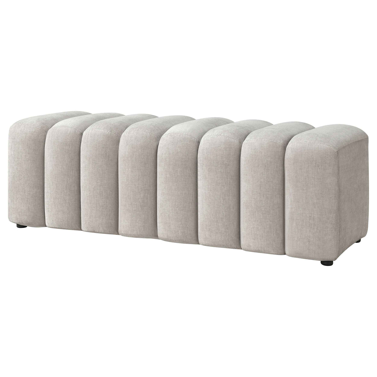 Summer Beige Chenille Upholstered Channel Accent Bench by Coaster at Eve Furniture