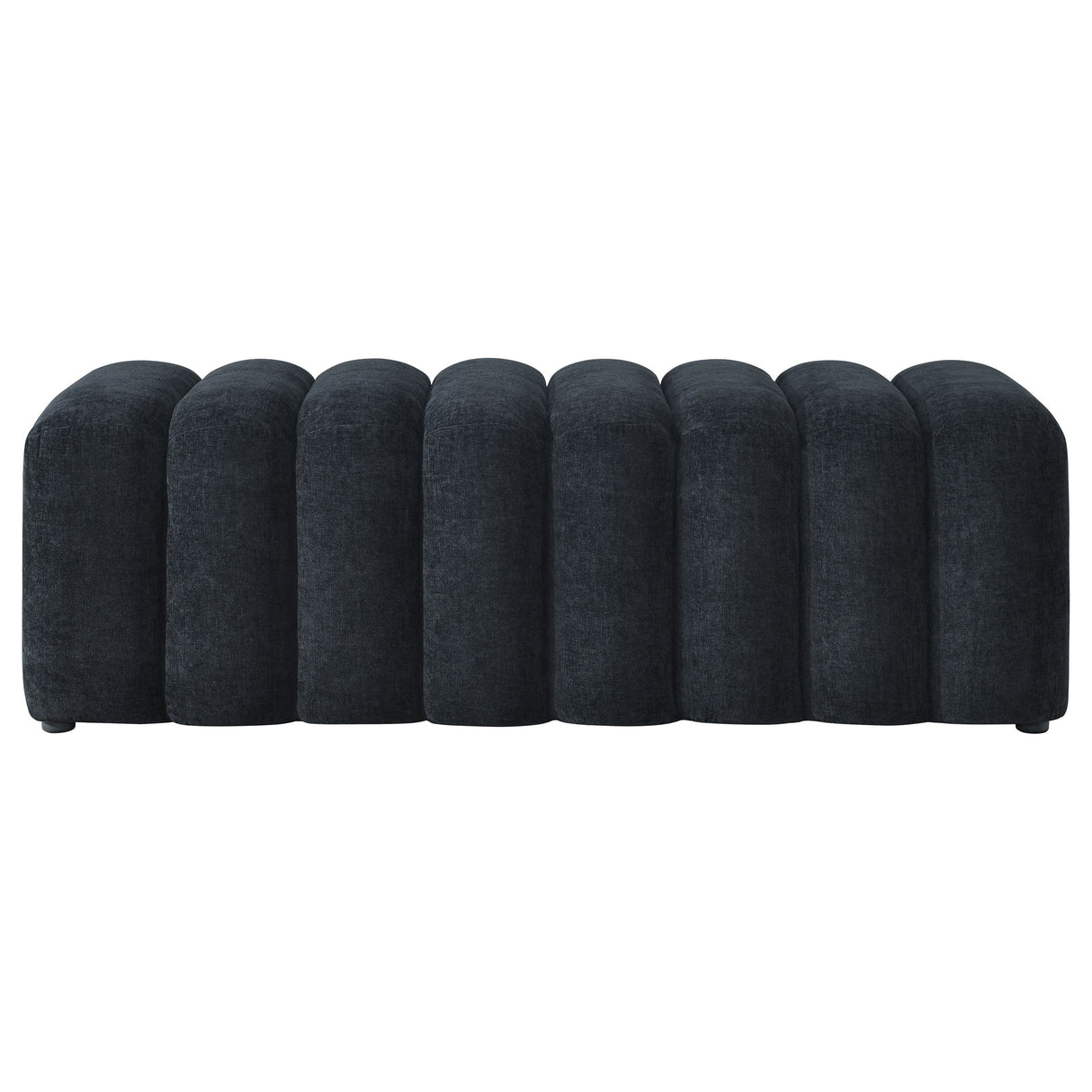 Summer Black Chenille Upholstered Channel Accent Bench by Coaster at Eve Furniture