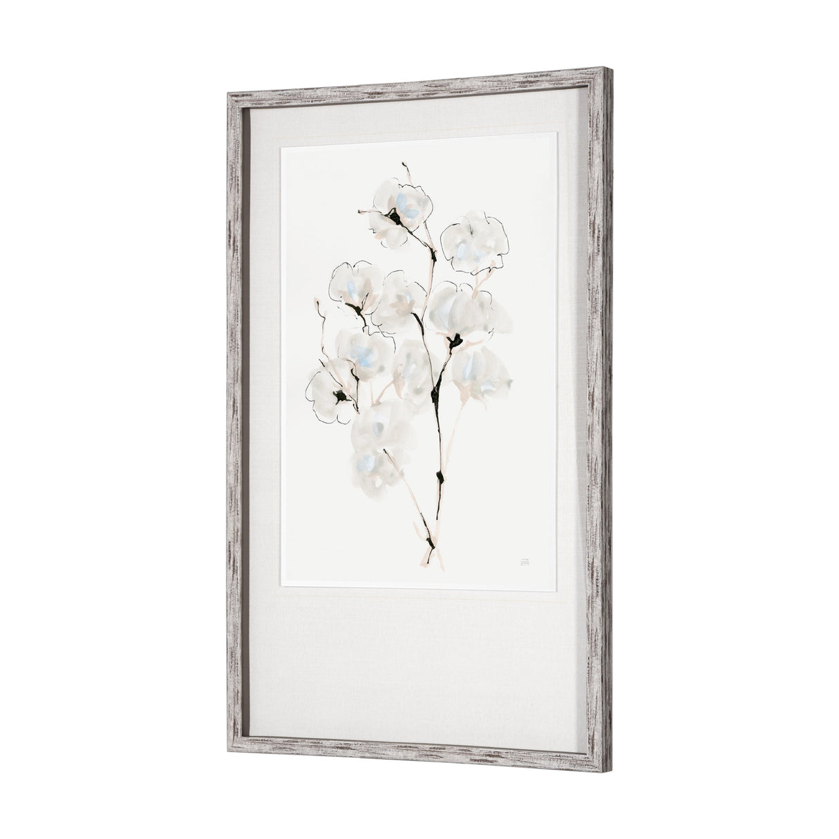 Summer Cotton IV by Chris Paschke a Hand Embellished Textured Framed Art Print Matted under Glass by Mercana at Eve Furniture