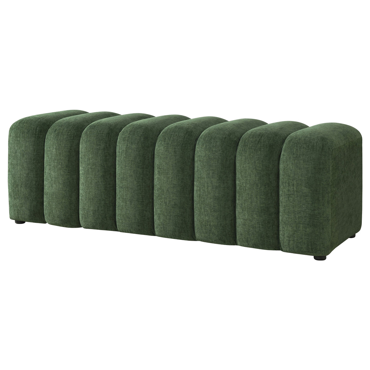 Summer Green Chenille Upholstered Channel Accent Bench by Coaster at Eve Furniture