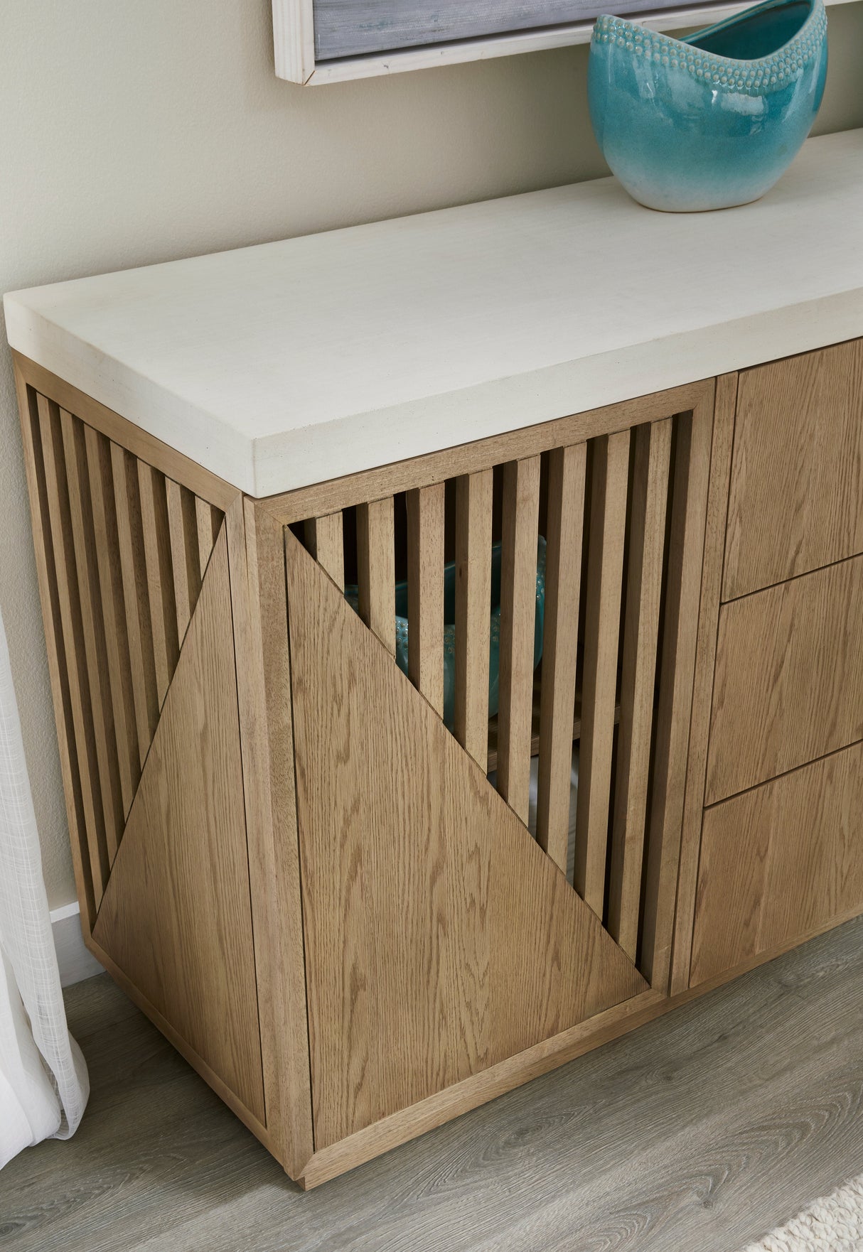 Sumner Three Drawer Two Door Sideboard in Natural by Modus Furniture at Eve Furniture