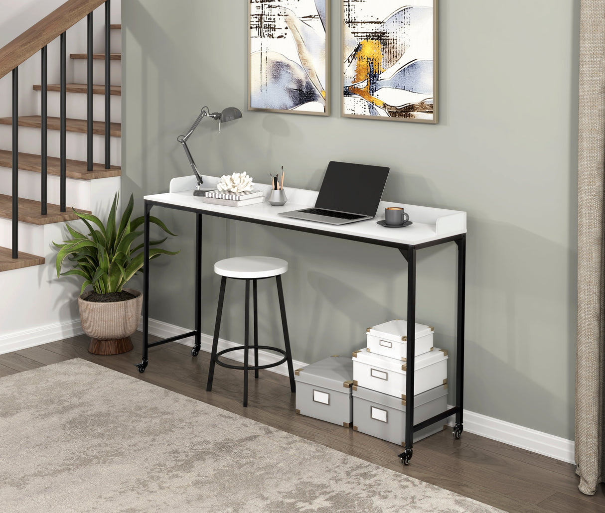 Sumter White Adjustable Over The Bed Desk by Homelegance at Eve Furniture