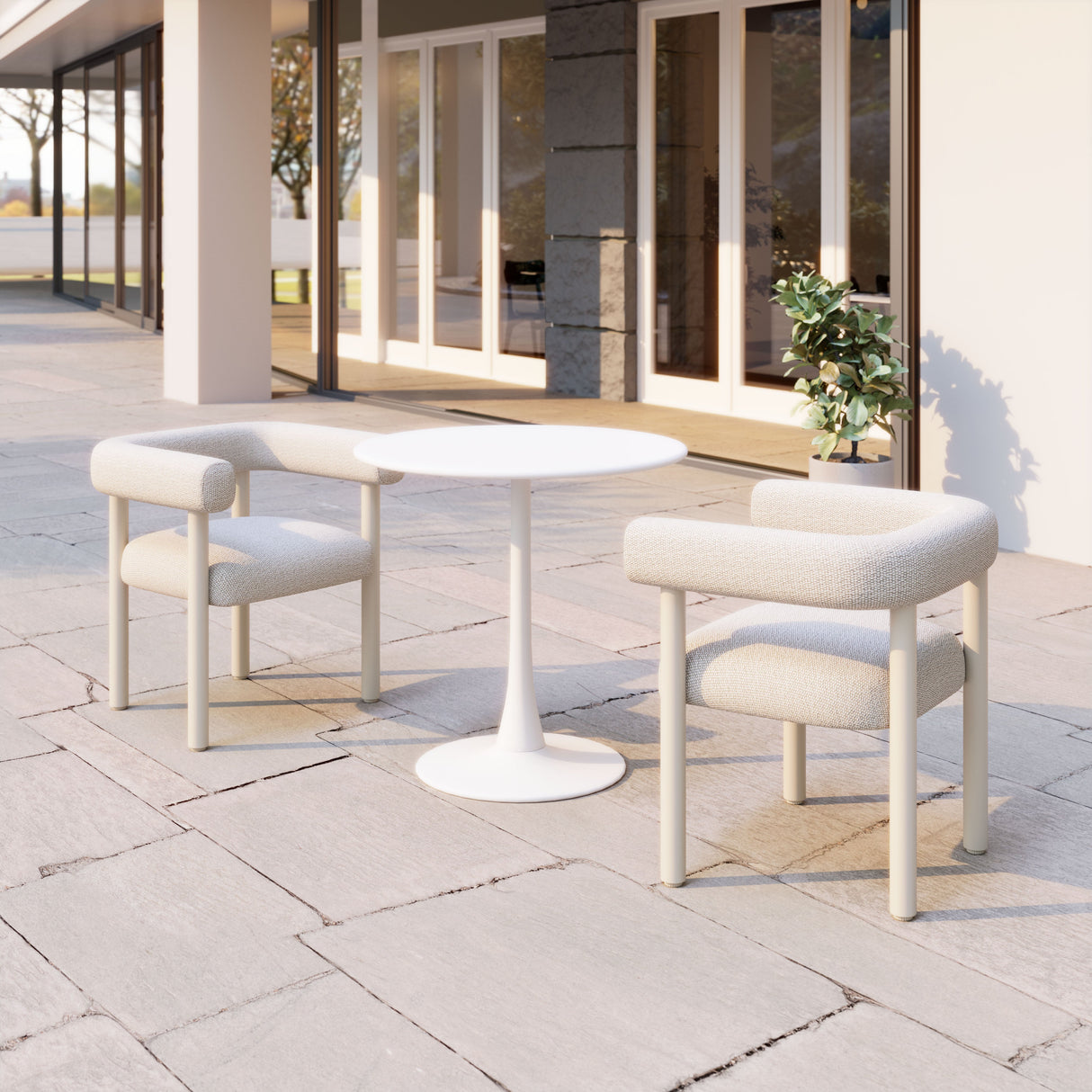Sunbath White Outdoor Dining Chair (Set of 2) by Zuomod at Eve Furniture