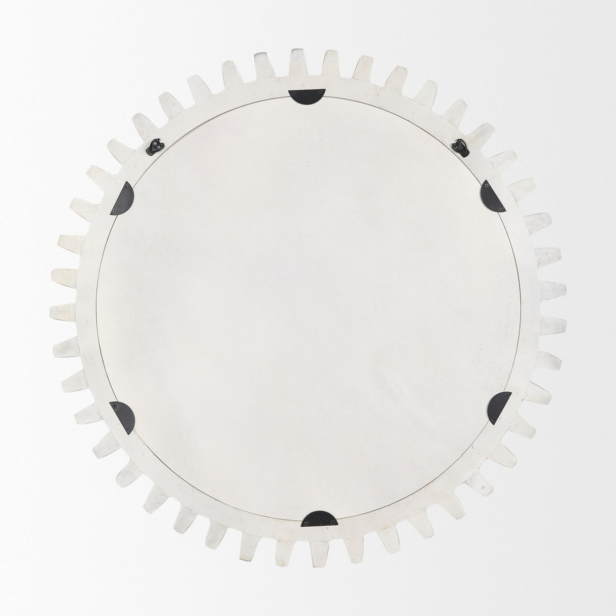Sundance Cog Round Whitewashed Wood Frame Mirror by Mercana at Eve Furniture