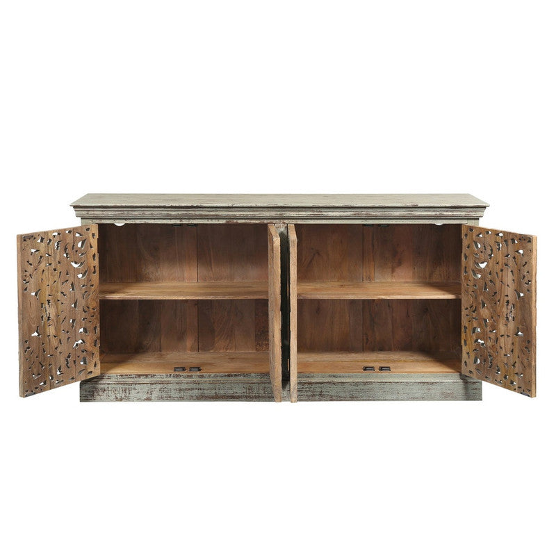 Sundara Brown Four-Door Sideboard by Crestview at Eve Furniture