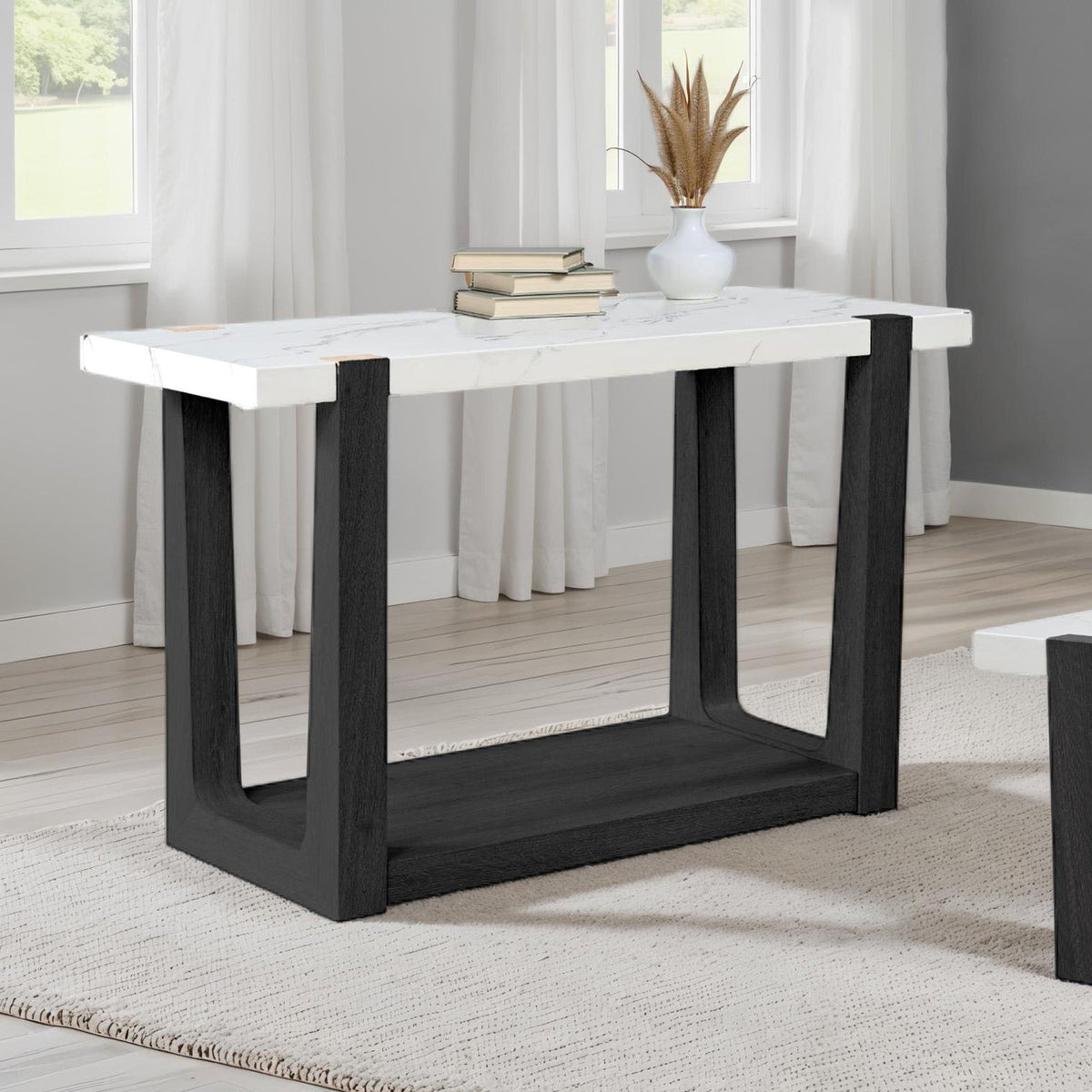 Sundbry White/Black Sofa Table