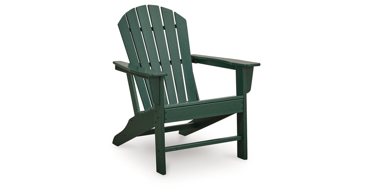 Sundown Shores 2 Adirondack Chairs with End table in Green by Ashley at Eve Furniture