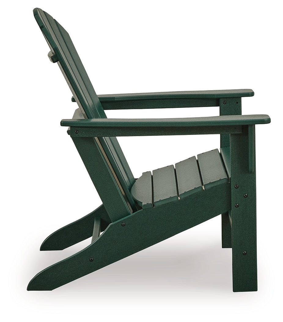 Sundown Shores 2 Adirondack Chairs with End table in Green by Ashley at Eve Furniture
