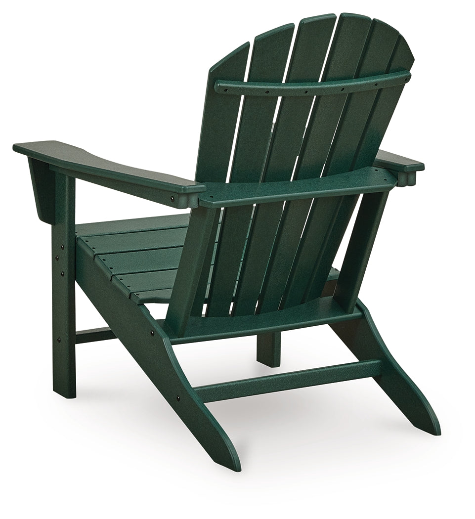 Sundown Shores 2 Adirondack Chairs with End table in Green by Ashley at Eve Furniture
