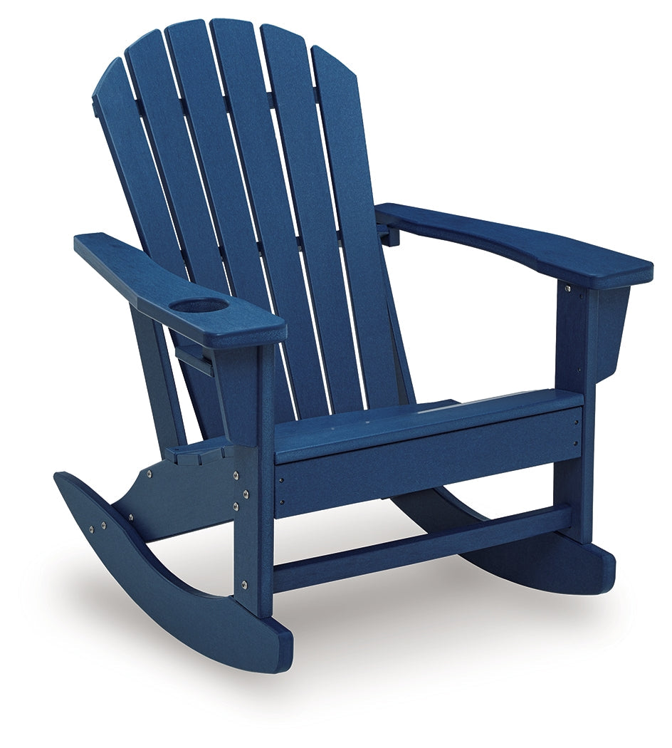 Sundown Shores Blue Outdoor Rocking Chair by ASHLEY FURNITURE at Eve Furniture