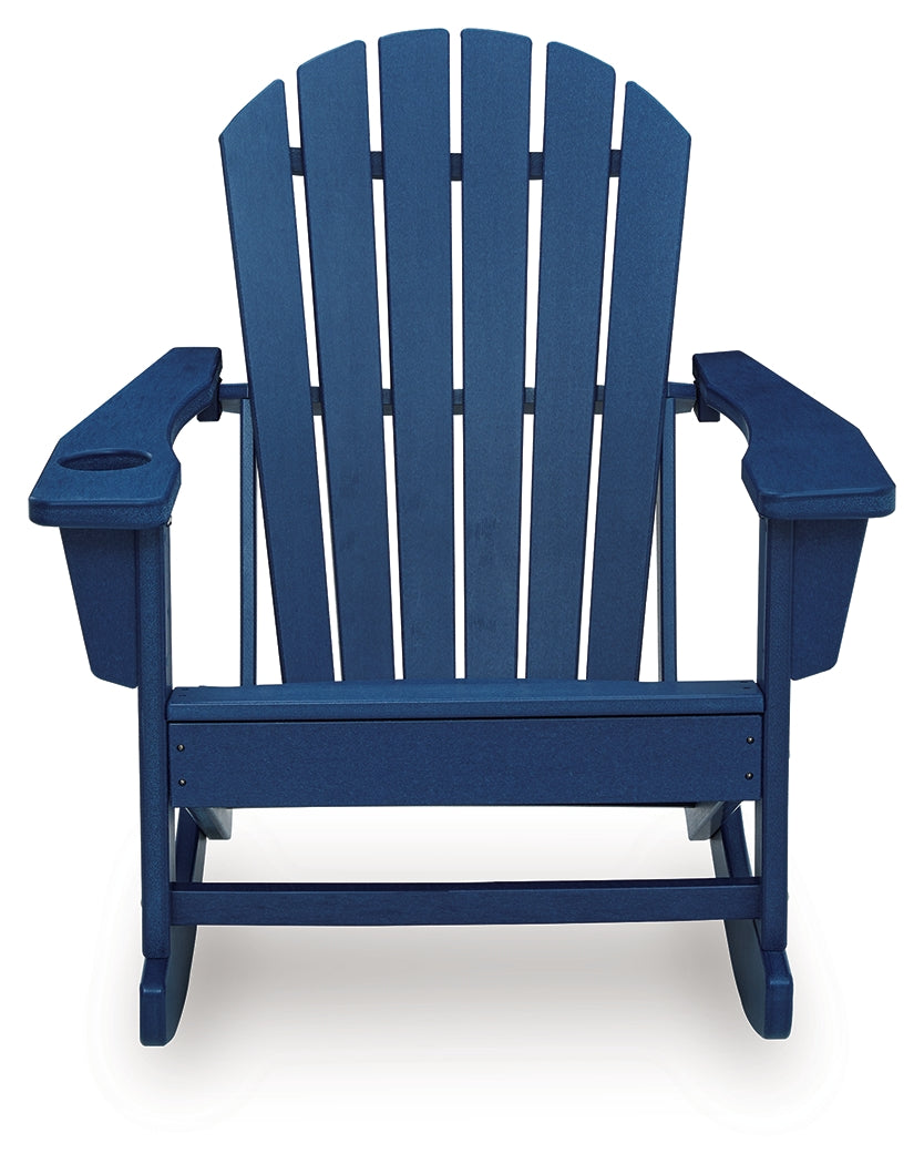 Sundown Shores Blue Outdoor Rocking Chair by ASHLEY FURNITURE at Eve Furniture