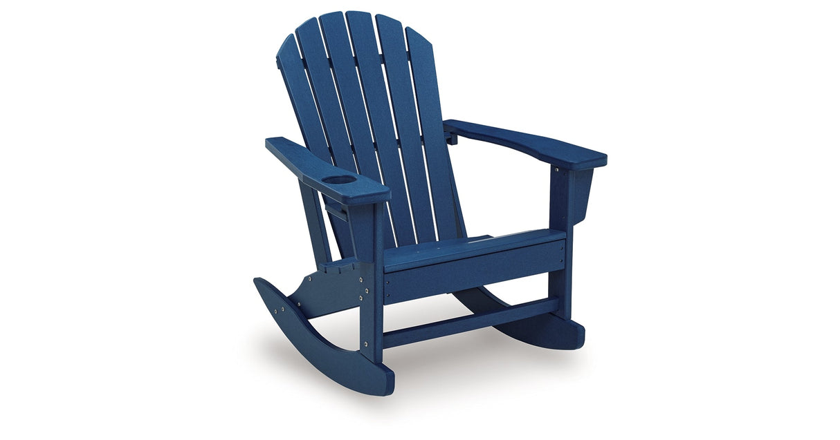 Sundown Shores Blue Outdoor Rocking Chair by ASHLEY FURNITURE at Eve Furniture