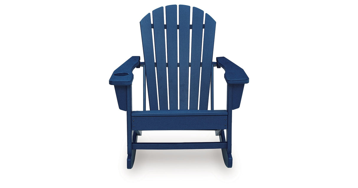 Sundown Shores Blue Outdoor Rocking Chair by ASHLEY FURNITURE at Eve Furniture
