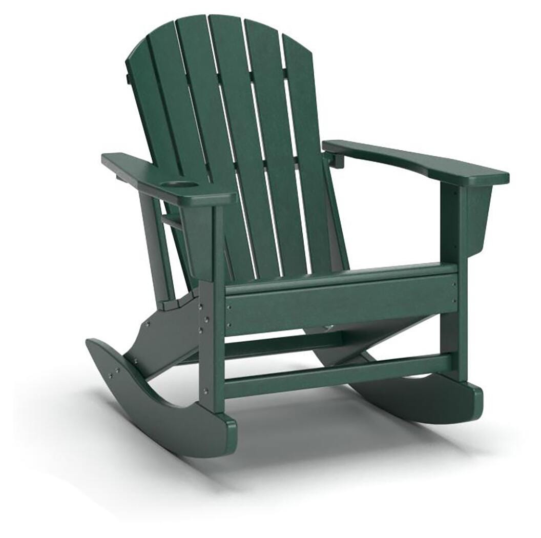 Sundown Shores Green Outdoor Rocking Chair by Ashley at Eve Furniture