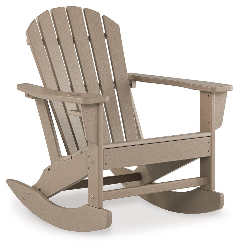 Sundown Treasure Driftwood Outdoor Rocking Chair by Ashley at Eve Furniture